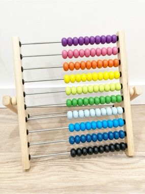 IKEA Multicolor Wooden Abacus with Rainbow Beads